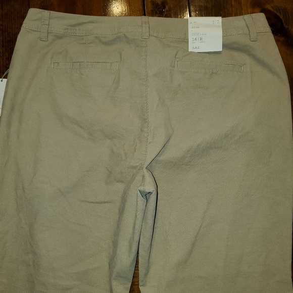 Khaki corduroy slim cut pants Size 16 Mid rise NEW - Picture 9 of 10